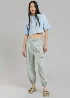 The Frankie Shop Karina Cropped T-Shirt - Sky