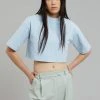 The Frankie Shop Karina Cropped T-Shirt - Sky