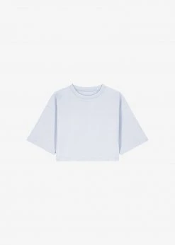 The Frankie Shop Karina Cropped T-Shirt - Sky