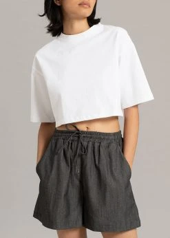 The Frankie Shop CLOTHING Karina Cropped T-Shirt - White
