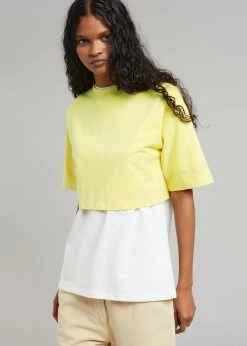 The Frankie Shop CLOTHING Karina Cropped T-Shirt - Yellow 9 The Frankie Shop CLOTHING Karina Cropped T-Shirt - Yellow