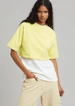 The Frankie Shop CLOTHING Karina Cropped T-Shirt - Yellow
