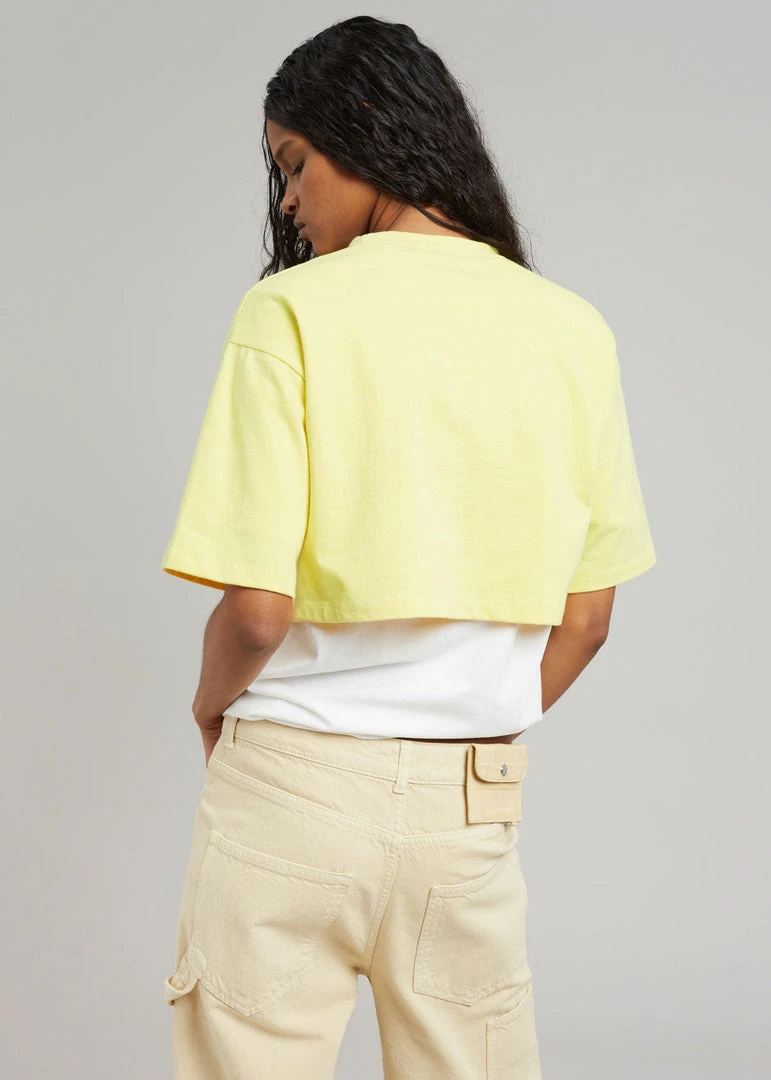 The Frankie Shop CLOTHING Karina Cropped T-Shirt - Yellow 5 The Frankie Shop CLOTHING Karina Cropped T-Shirt - Yellow