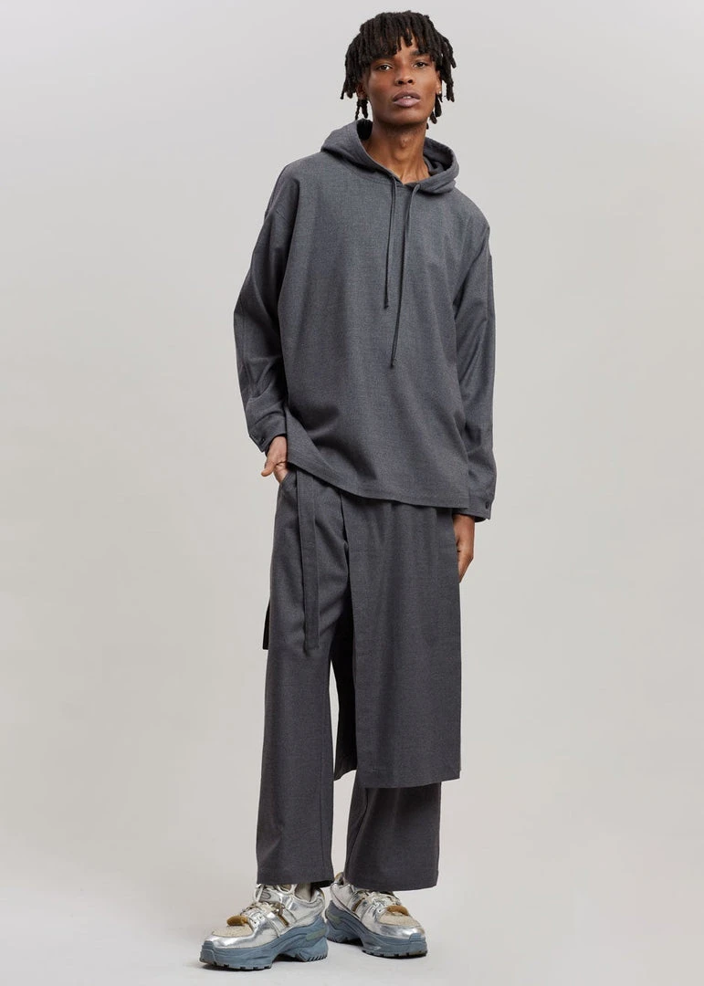 The Frankie Shop Men Keanu Wrap Pants - Charcoal 1 The Frankie Shop Men Keanu Wrap Pants - Charcoal