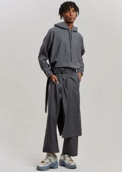 The Frankie Shop Men Keanu Wrap Pants - Charcoal 10 The Frankie Shop Men Keanu Wrap Pants - Charcoal