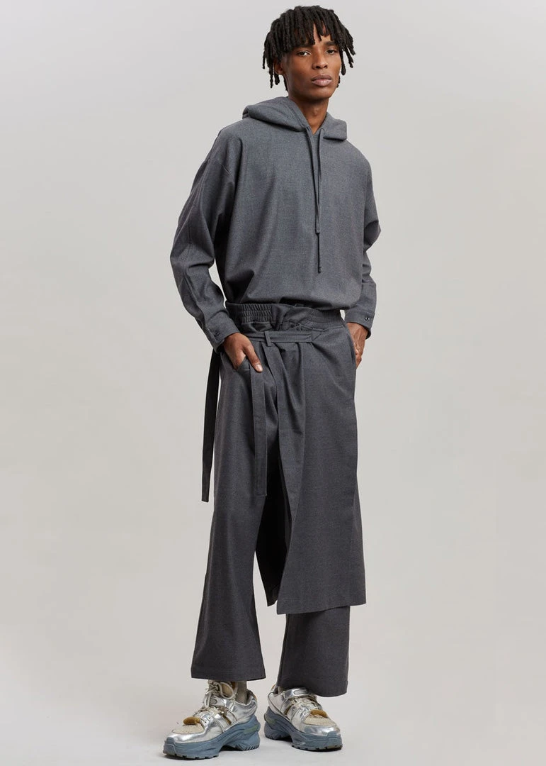 The Frankie Shop Men Keanu Wrap Pants - Charcoal 4 The Frankie Shop Men Keanu Wrap Pants - Charcoal