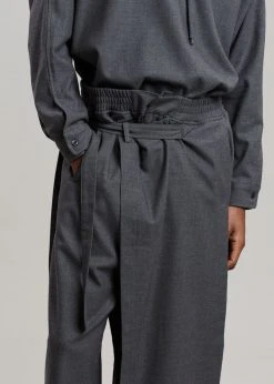The Frankie Shop Men Keanu Wrap Pants - Charcoal 12 The Frankie Shop Men Keanu Wrap Pants - Charcoal