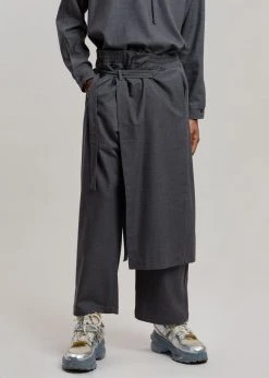 The Frankie Shop Men Keanu Wrap Pants - Charcoal