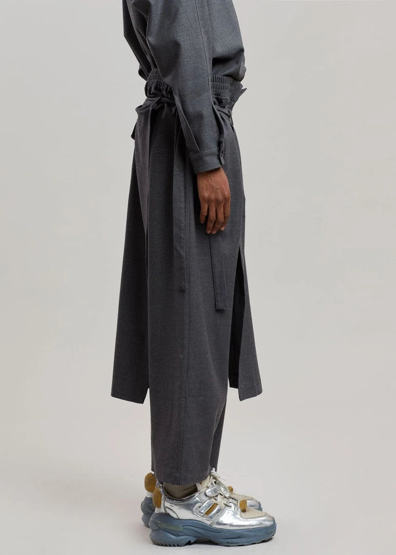 The Frankie Shop Men Keanu Wrap Pants - Charcoal 5 The Frankie Shop Men Keanu Wrap Pants - Charcoal