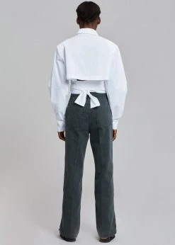 The Frankie Shop Kepa Padded Cropped Shirt - White 20 The Frankie Shop Kepa Padded Cropped Shirt - White