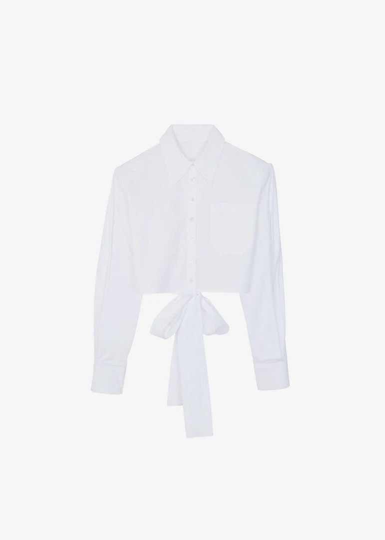 The Frankie Shop Kepa Padded Cropped Shirt - White 11 The Frankie Shop Kepa Padded Cropped Shirt - White