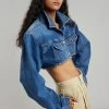 Another J Kett Cropped Denim Jacket - Dark Indigo