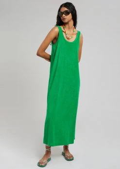 The Frankie Shop Kisu Terry Dress - Kelly Green