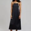 The Frankie Shop Kita Satin Dress - Black CLOTHING
