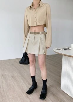 3.another CLOTHING Kitou Mini Skirt - Beige