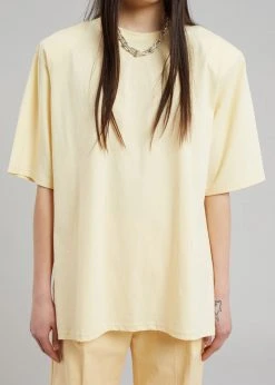 Auver_Fit Kusa Slit Tee - Pale Yellow