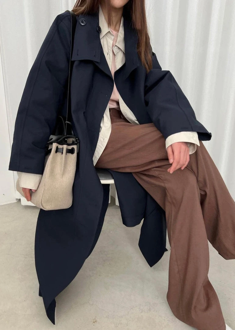 Breathe Laithe Trench Coat - Navy 1 Breathe Laithe Trench Coat - Navy