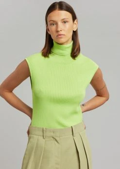 Paper Moon Lanna Turtleneck Knit Top - Lime 16 Paper Moon Lanna Turtleneck Knit Top - Lime