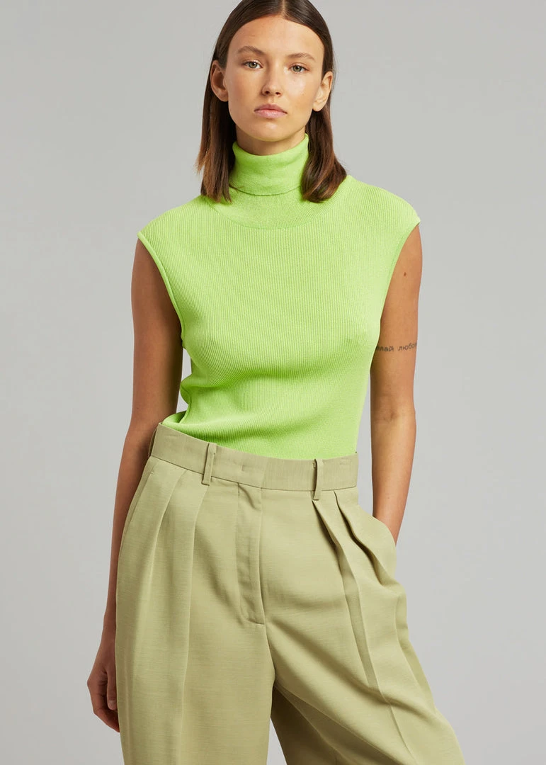 Paper Moon Lanna Turtleneck Knit Top - Lime 4 Paper Moon Lanna Turtleneck Knit Top - Lime