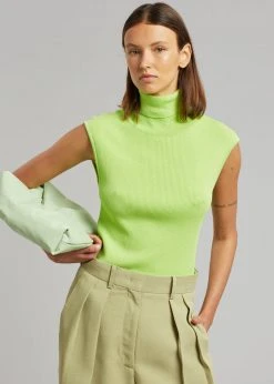 Paper Moon Lanna Turtleneck Knit Top - Lime 13 Paper Moon Lanna Turtleneck Knit Top - Lime