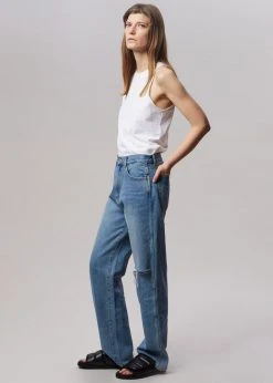 Blossom Laon Ripped Jeans - Worn Wash CLOTHING