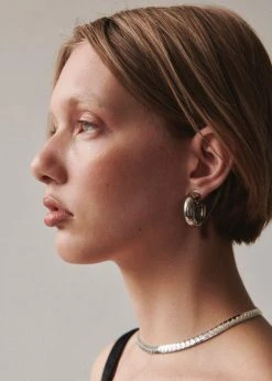 ACCESSORIES Laura Lombardi Cusp Hoops - Silver