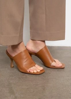 GIA X Pernille Teisbaek Leather Mule Sandal - Brown