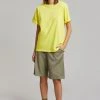 The Frankie Shop CLOTHING Lena Padded Shoulder Tee - Blazing Yellow