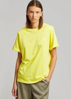 The Frankie Shop CLOTHING Lena Padded Shoulder Tee - Blazing Yellow 8 The Frankie Shop CLOTHING Lena Padded Shoulder Tee - Blazing Yellow