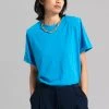 The Frankie Shop Lena Padded Shoulder Tee - Cobalt CLOTHING