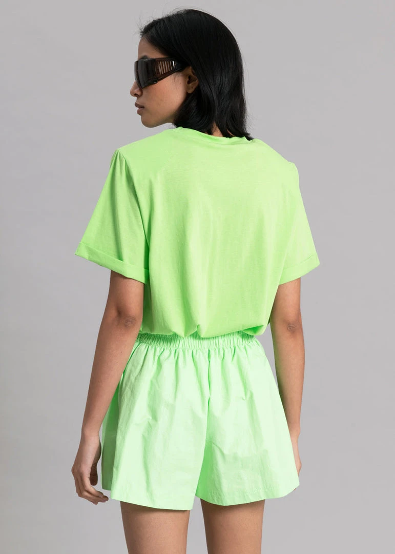 The Frankie Shop Lena Padded Shoulder Tee - Lime 6 The Frankie Shop Lena Padded Shoulder Tee - Lime