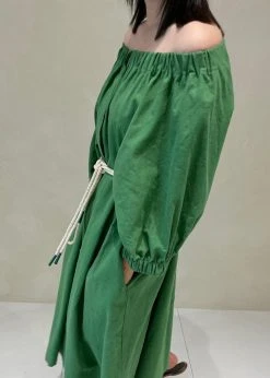 Beside You CLOTHING Leone Off Shoulder Dress - Green