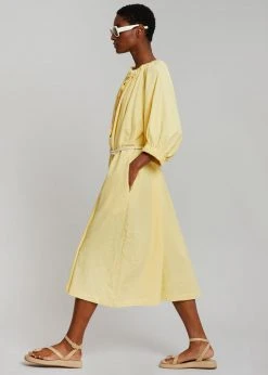 Beside You CLOTHING Leone Off Shoulder Dress - Pale Yellow