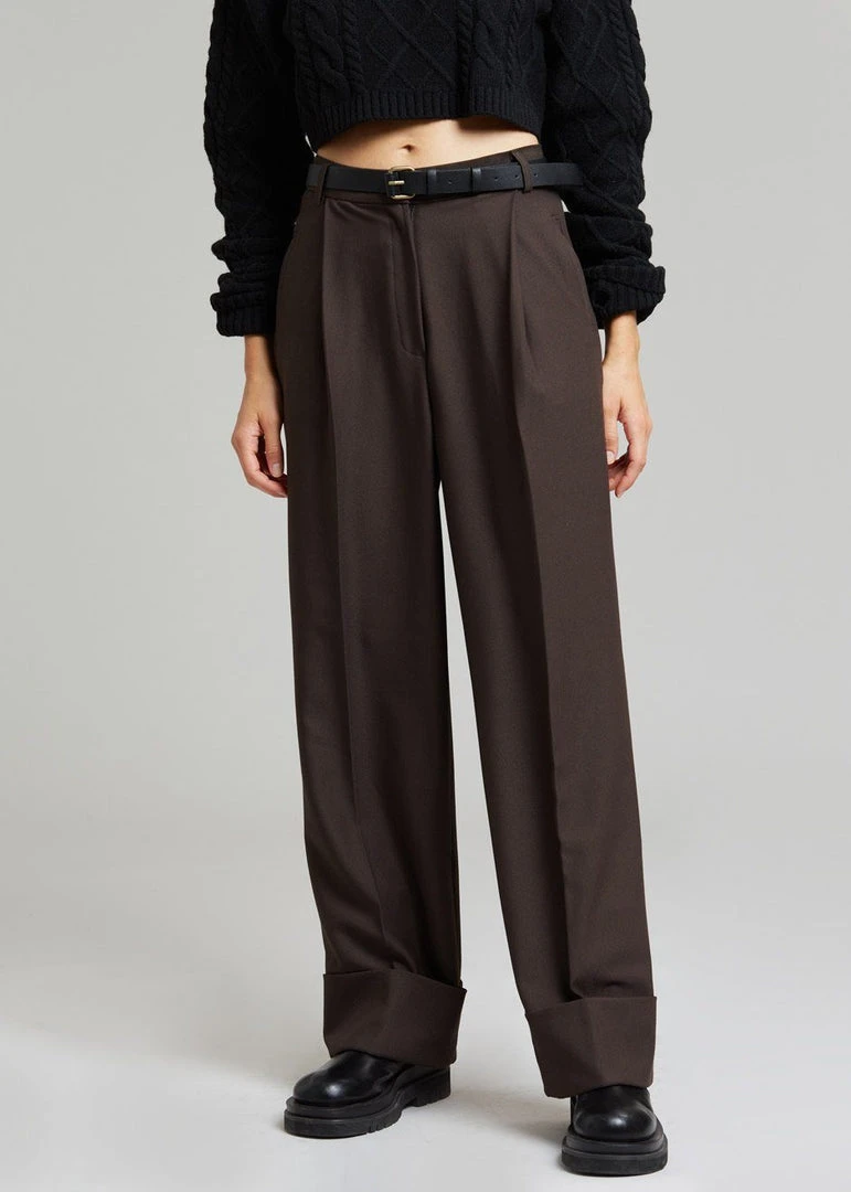 The Frankie Shop CLOTHING Levana Cuffed Trousers - Carafe 4 The Frankie Shop CLOTHING Levana Cuffed Trousers - Carafe