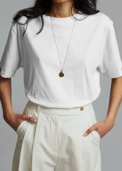 The Frankie Shop Lilou Simple Tee - Optic White