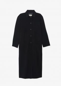 Black Fuchsia Clara Box Sleeve Coat - Black