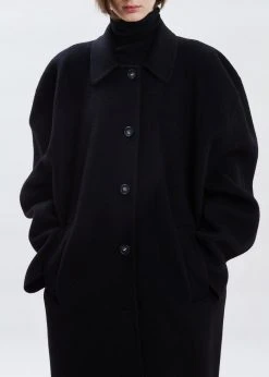 Black Fuchsia Clara Box Sleeve Coat - Black