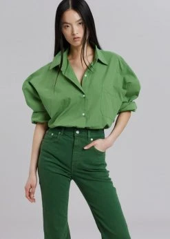 The Frankie Shop Loretta Boxy Shirt - Kelly Green