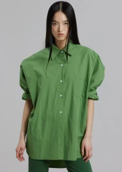 The Frankie Shop Loretta Boxy Shirt - Kelly Green