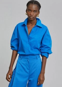 One's Taste CLOTHING Lotus Shirt - Cobalt