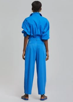 One's Taste CLOTHING Lotus Shirt - Cobalt