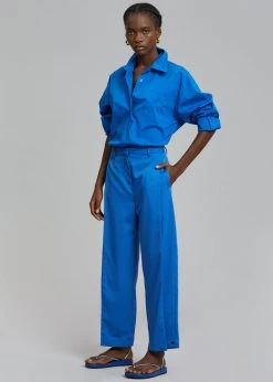 One's Taste CLOTHING Lotus Shirt - Cobalt