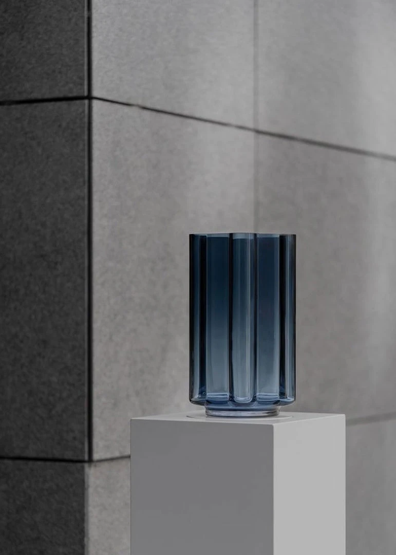 Louise Roe Funki Asymmetric Vase - Blue LIFESTYLE 1 Louise Roe Funki Asymmetric Vase - Blue LIFESTYLE