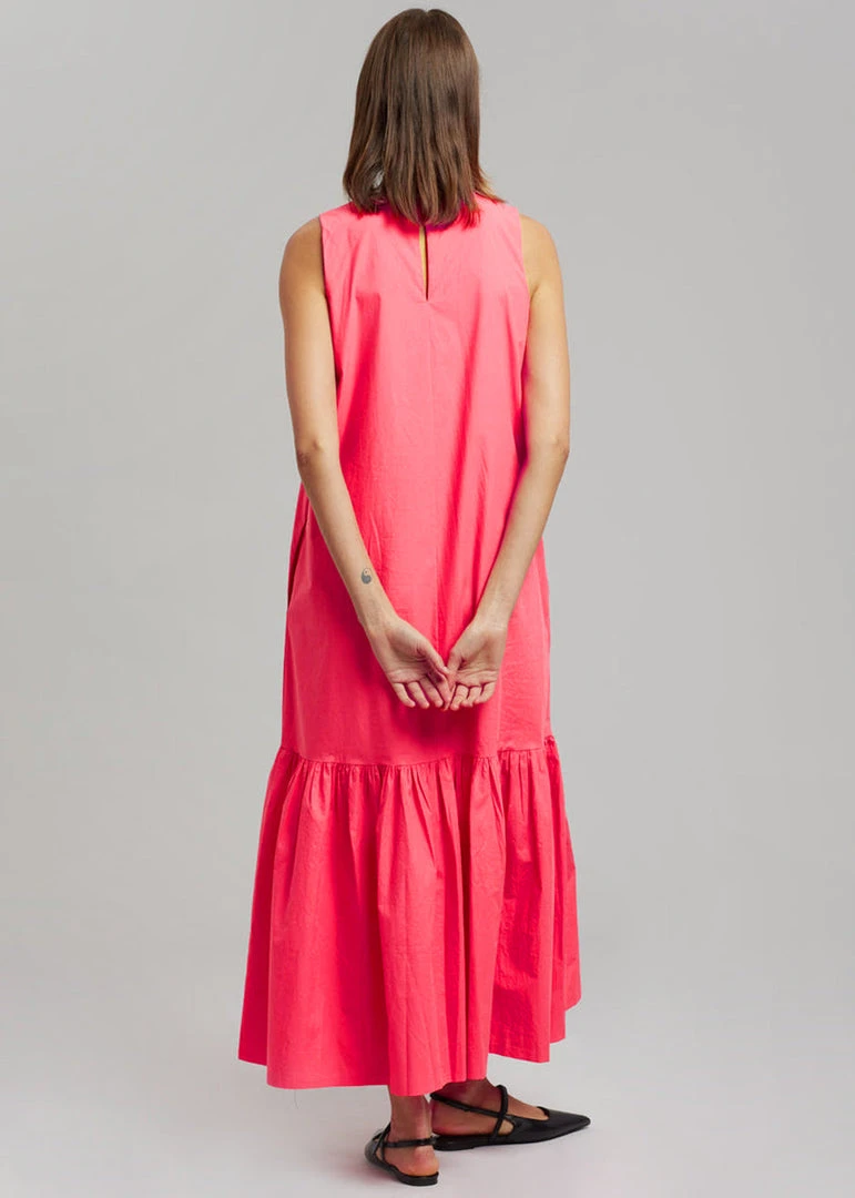 The Frankie Shop CLOTHING LouLou Flouncy Hem Dress - Fuchsia 5 The Frankie Shop CLOTHING LouLou Flouncy Hem Dress - Fuchsia