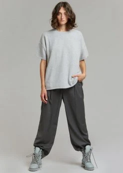 CLOTHING Loulou Studio Izaro Short Sleeve Sweater - Grey