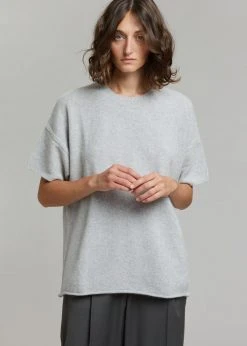 CLOTHING Loulou Studio Izaro Short Sleeve Sweater - Grey