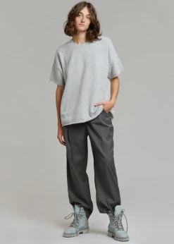 CLOTHING Loulou Studio Izaro Short Sleeve Sweater - Grey