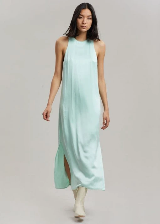 Loulou Studio Sula Silk Dress - Aqua Vacation Edit