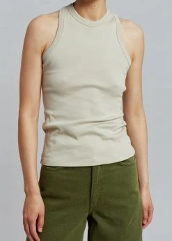 Low Classic Classic Rib Sleeveless Top - Beige CLOTHING
