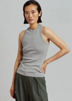 Low Classic Classic Rib Sleeveless Top - Grey